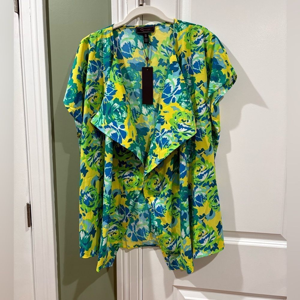Christian Siriano Floral Kimono Green Yellow NWT Lightweight